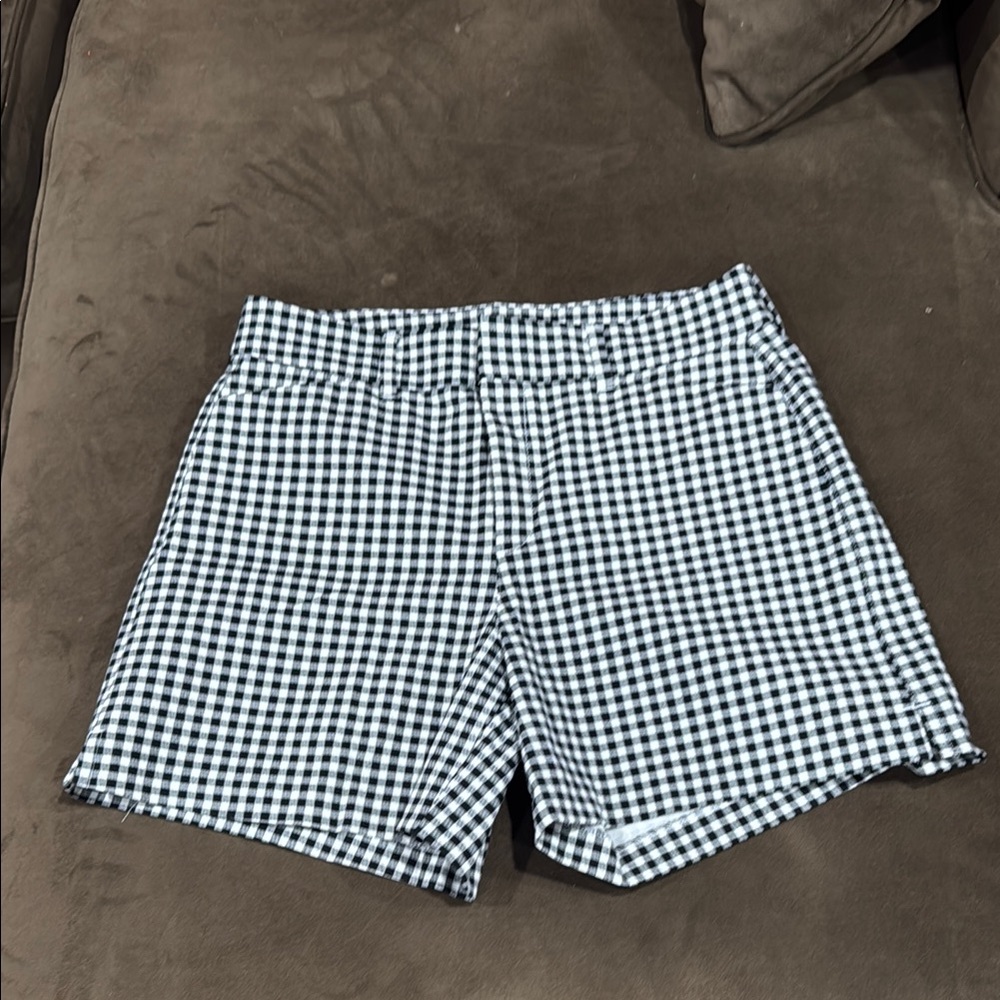 Old Navy Black and White Gingham Bermuda Shorts